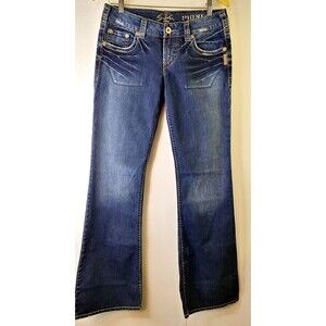 Silver Jeans Pioneer Bootcut Women’s 30x33 Dark Thick Stitching‎ Western Cowgirl